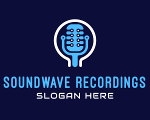 Tech Microphone Recording logo design