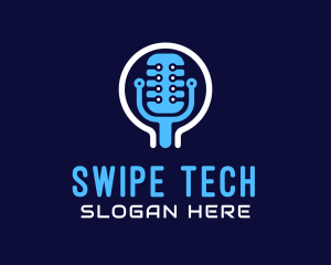 Tech Microphone Recording logo design