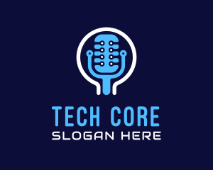 Tech Microphone Recording logo design