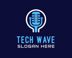 Tech Microphone Recording logo design