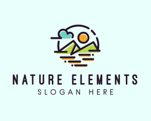 Natural Mountain Landscape  logo design