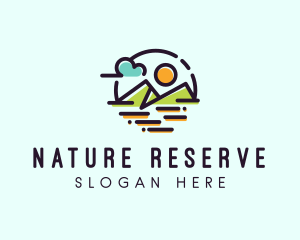 Natural Mountain Landscape  logo design