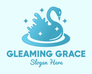 Swan Sparkle Splash logo design