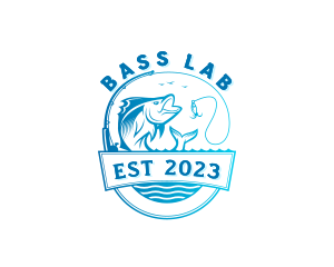 Marine Fishing Sea Bass logo design