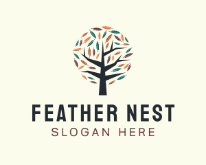 Feather Tree Autumn logo design