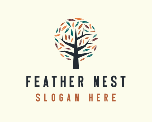 Feather Tree Autumn logo design