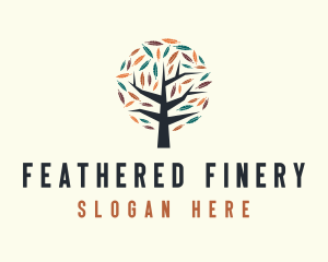 Feather Tree Autumn logo design