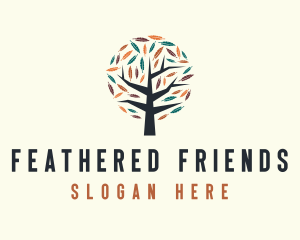 Feather Tree Autumn logo design