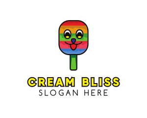 Smiling Ice Cream Popsicle logo design