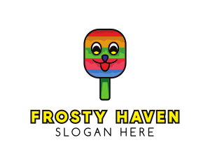 Smiling Ice Cream Popsicle logo design