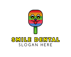 Smiling Ice Cream Popsicle logo design