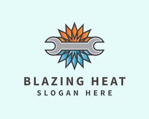 Heating Cooling Wrench logo design