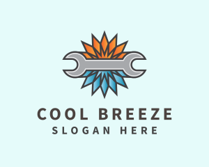 Heating Cooling Wrench logo design