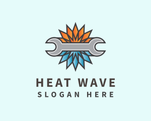 Heating Cooling Wrench logo design