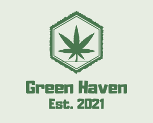 Natural Hexagon Weed logo design