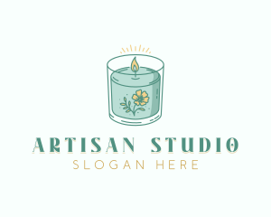 Candlelight Flower Aromatherapy logo design