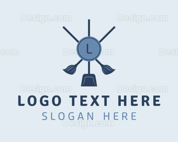 Mop Dustpan Housekeeping Logo