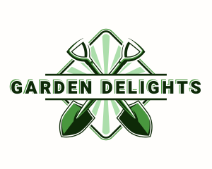 Shovel Gardening Lawn logo design