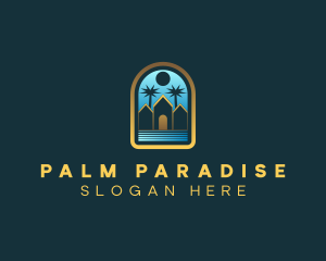 Gold Mansion Palm Arch logo design