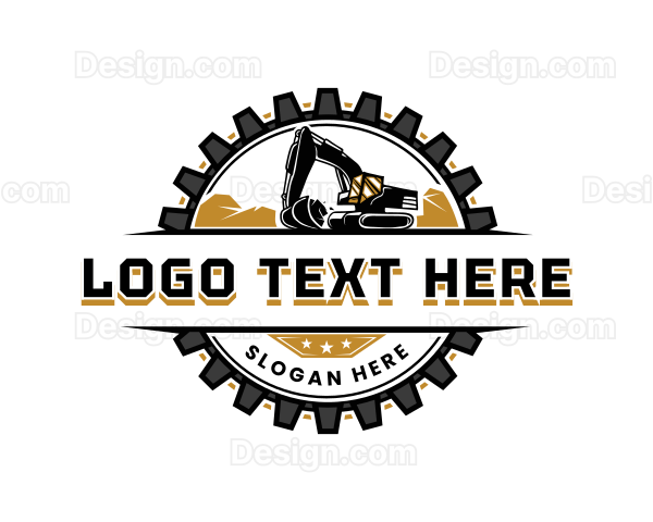 Excavator Equipment Backhoe Logo