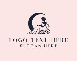 Wedding Woman Flower logo