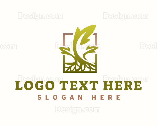 Plant Leaf Landscaping Logo