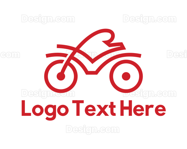 Red Cyclist Outline Logo