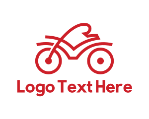 Red Cyclist Outline logo design