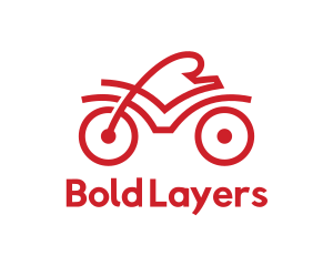 Red Cyclist Outline logo design