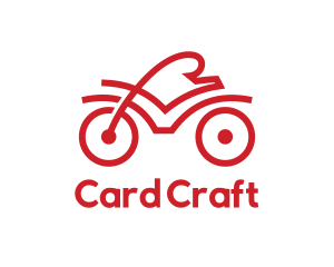 Red Cyclist Outline logo design