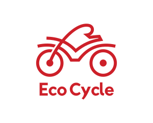 Red Cyclist Outline logo design