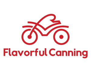 Red Cyclist Outline logo design