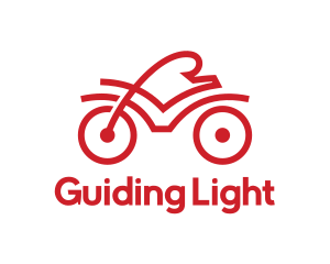 Red Cyclist Outline logo design