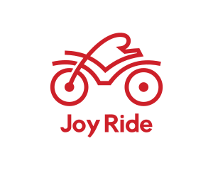 Red Cyclist Outline logo design