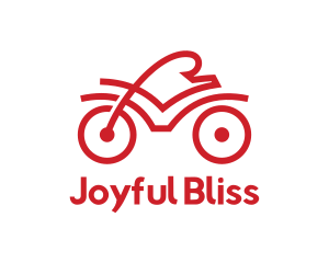 Red Cyclist Outline logo design