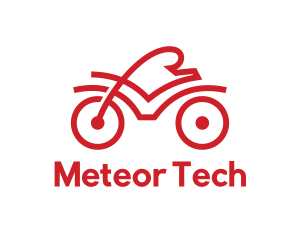 Red Cyclist Outline logo design