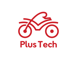 Red Cyclist Outline logo design