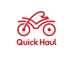 Red Cyclist Outline logo design