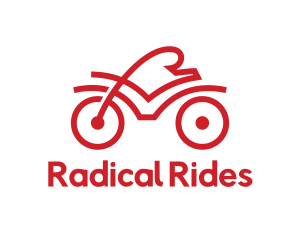 Red Cyclist Outline logo design