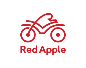 Red Cyclist Outline logo