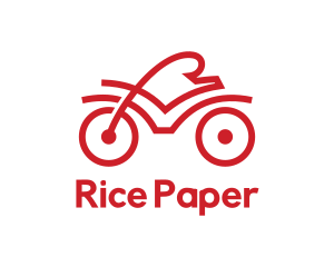 Red Cyclist Outline logo design