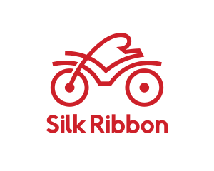 Red Cyclist Outline logo design