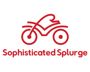 Red Cyclist Outline logo design