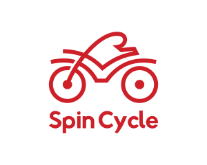 Red Cyclist Outline logo design