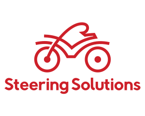 Red Cyclist Outline logo design