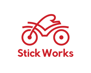 Red Cyclist Outline logo design