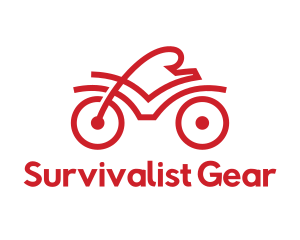 Red Cyclist Outline logo design