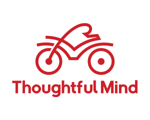 Red Cyclist Outline logo design