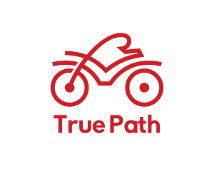 Red Cyclist Outline logo design