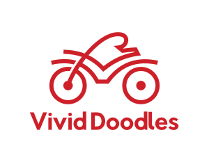 Red Cyclist Outline logo design